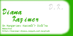 diana kazimer business card